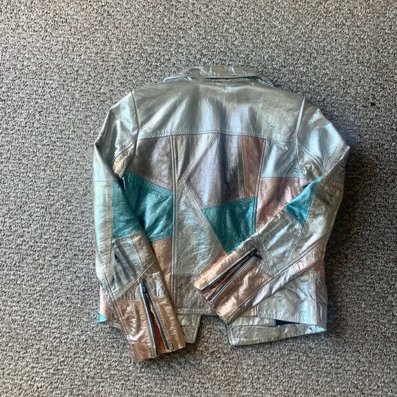 Bagatelle/ Neiman Marcus Metallic Leather Jacket - Picture 2 of 9